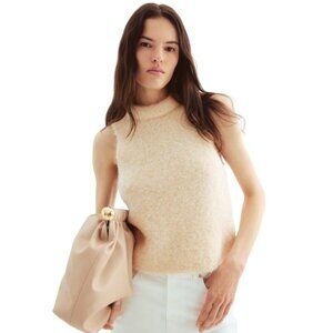 NWT H&M Women's Light Beige Wool Blend Sleeveless Top - Small